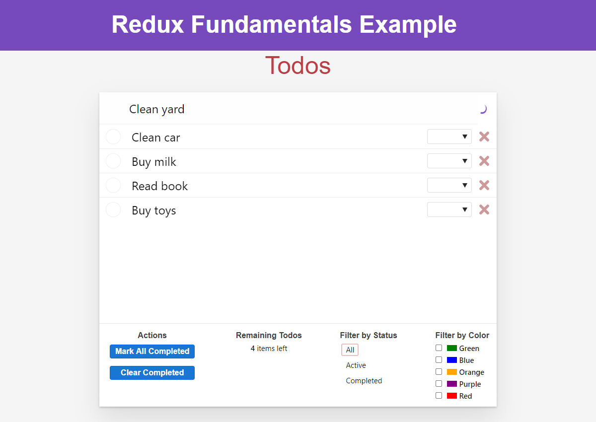 Todo app - component loading spinner